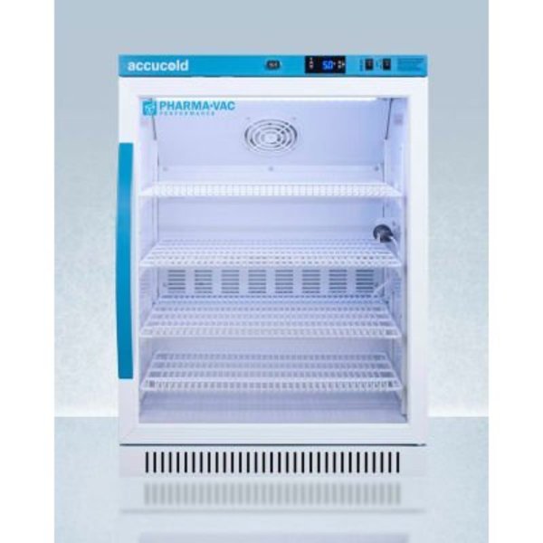 Summit Appliance Div. Accucold Pharma-Vac Performance Series ADA Height Vaccine Refrigerator, 6 Cu.Ft., Glass Door ARG6PV
